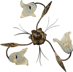 Plafoniera classica in ferro battuto e vetro murano 3 luci coll. Scott - Picture 1 of 2