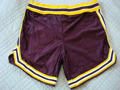 Vtg. 1970s Basketball Shorts Athletic Maroon/Gold Minnesota Gophers Stripe Track - Image 1 of 4