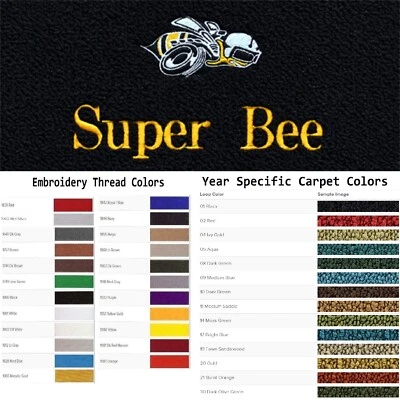 ACC 1968 - 1970 道奇 Coronet Super Bee 带定制字母标志 4 件环形脚垫 — 第 1/4 张图片