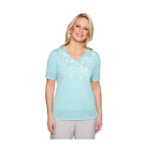 Alfred Dunner Versailles Applikation Blumen Joch Pullover - Bild 1 von 2