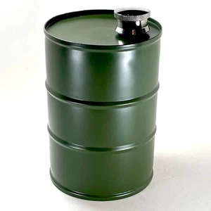 750ml Gasoline Petrol Drum Barrel Hip Flask stainless steel portable gift - Picture 1 of 1