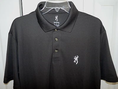 Browning Men's Performance Short Sleeve Polo Shirt 100% Polyester Charcoal Gray - Image 1 of 4