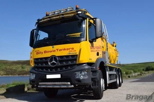 To Fit Mercedes Arocs Truck Stainless Steel Short Low Bumper Bar + LEDs x5 - Picture 1 of 7