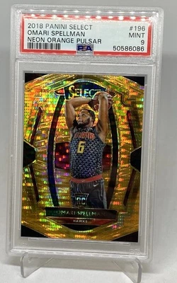 2018 Select NEON ORANGE PULSAR RC ROOKIE Prizm OMARI SPELLMAN #/13 PSA 9 MINT - Image 1 of 4