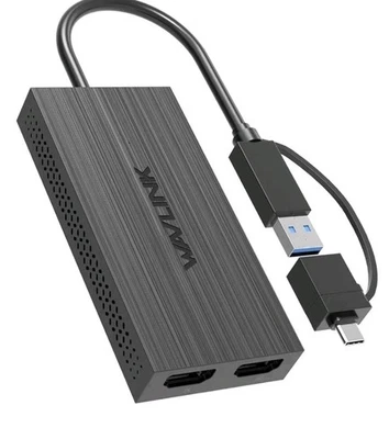 Wavlink USB3.0 to Hd Display Adapter USB A/USB C to HDMI Hub for Dual Monitors - Image 1 of 4