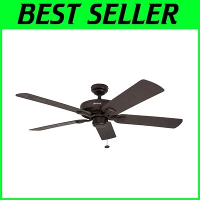 Elegant 52" Bronze Ceiling Fan with Pull Chain - Ideal for Indoor/Outdoor Living - Image 1 of 4