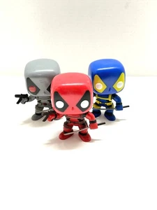 Konvolut 3 Deadpool Funko Pop Bobblehead Figuren Original 2012, rot, Xmen, grau - Bild 1 von 7