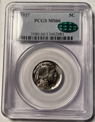 1937 P Buffalo Nickel PCGS MS66 CAC #81 - Image 1 of 4