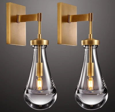 Комплект из двух настенных бра с регулируемой яркостью настенное освещение капля дождя  - Изображение 1 из 4