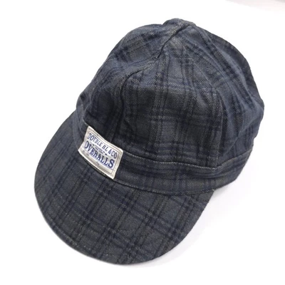 RRL Doble RL Bordado Denim Azul Índigo Cuadros Camionero Gorra Sombrero Para Hombres Grande Foto 1 de 4