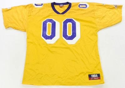 Rare Vintage MAJESTIC Los Angeles Lakers Mesh Football Jersey 90s 2000s Gold 2XL - Image 1 of 4