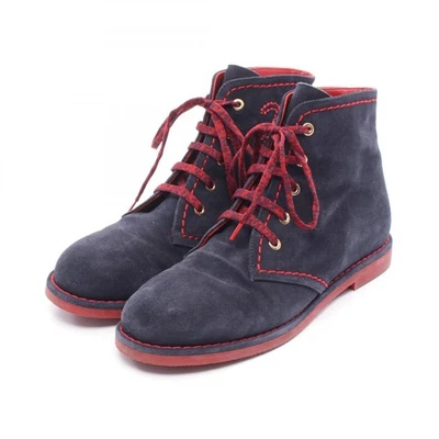 Sapatos CHANEL Desert Boots camurça azul marinho/vermelho - Imagem 1 de 4