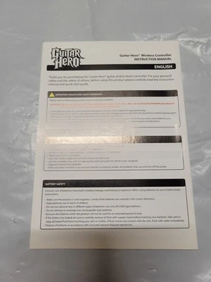 Guitar Hero Wireless Controller Instruction Manual - Image 1 of 2