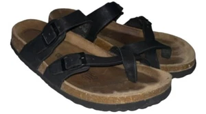 Cushionaire Sandalen Damen 7,5 M Luna Pantoletten Slipper schwarz Kunstleder Freizeit - Bild 1 von 9