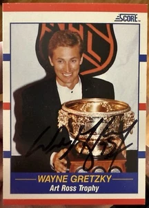 WAYNE GRETZKY AUTO 1990-91 Score Art Ross Trophy #361 LA Kings (JSA Certified) - Picture 1 of 4