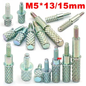 M5*13/15mm Long Shank Knurled Thumb Screws Carbon Steel Mesh Machine Hand Bolts - Picture 1 of 15