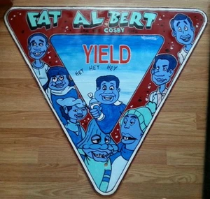 33 x 33 real metal yield road sign fat albert cosby kids painting shortiez ink - Picture 1 of 7