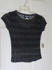 NWT AWESOME WEAR LACE SHIRT Cropped Silver Glitter Sz L Vintage Juniors