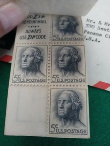 1963 Washington 5 cent stamps in booklet + Vintage Air Mail Japan Envelope - Picture 1 of 7