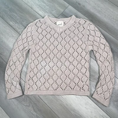 PEEK...Aren’t You Curious Boutique Girls XL 10 Suéter Tejido Abierto Taupe Beige Tostado Foto 1 de 4