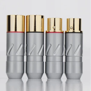 4pcs HIFI Audio XLR 4N Pure Copper Gold Plated XLR Connectors Male Female Plugs - Picture 1 of 10