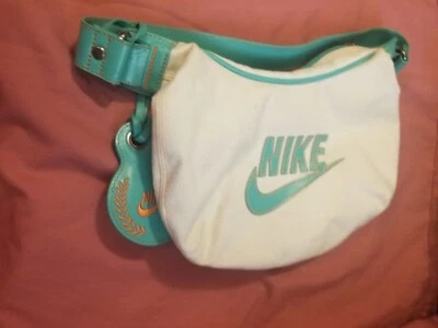 Bolso clutch de cuero Nike 2006 cuero verde azulado y blanco Foto 1 de 4