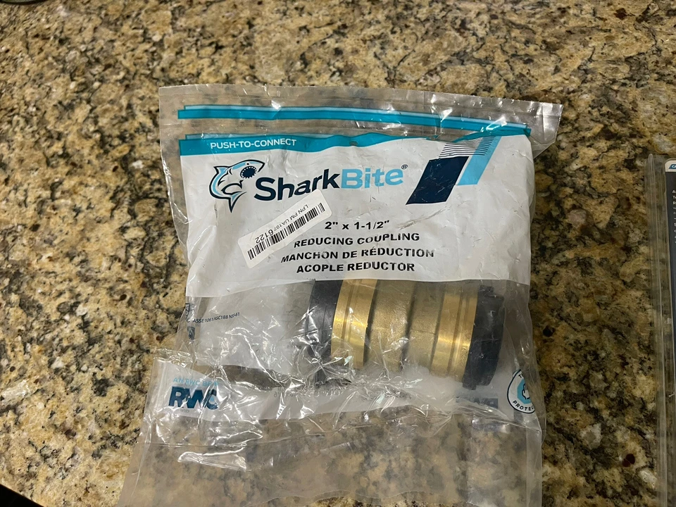 SharkBite UXL015441 Push-to-Connect Reducing Coupling Fitting Brass 2" x 1-1/2" - Image 1 of 1