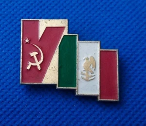 Mexican Communist Party PCM PSUM Socialism Propaganda Pin Badge Flag Mexico USSR - Picture 1 of 3