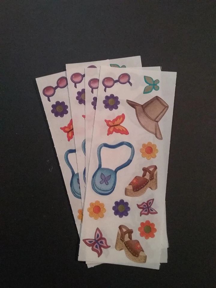 Creative Memories ~ Lot of Four Studio Stickers ~ 2" x 5"  Purse Hat - Изображение 1 из 1