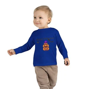 Happy Halloween Pumpkin Toddler Unisex Long Sleeve Tee - Picture 1 of 19