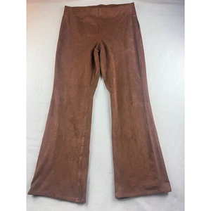 American Eagle Women Brown Faux Suede Flare Pants Size L - Picture 1 of 10