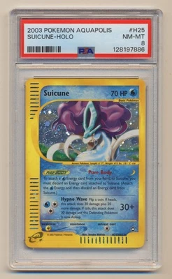 PSA 8 Pokemon Aquapolis Holo Rare Suicune H25/H32 NM/MINT Condition! - Image 1 of 2