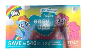 Pampers Easy Ups My Little Pony Size 3T-4T (30-40 lbs) 120 Training Underwear - Picture 1 of 3