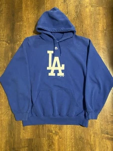 Vintage Los Angeles Dodgers Hoodie XL Big Logo MLB Baseball Sweatshirt Pullover - Picture 1 of 3