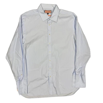 Thomas Pink London Dress Shirt French Cuffs Blue Cotton Classic 18.5 XXL - Image 1 of 4
