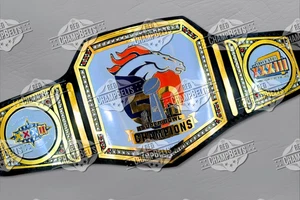 Denver Broncos Championship Belt Adult Size 2mm Brass - Picture 1 of 5