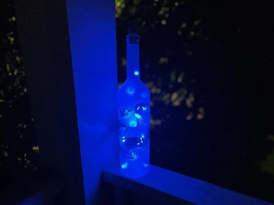 Бутылка с синими огнями внутри серый гусь домашний декор домашние акценты бар декор подарок - Изображение 1 из 4