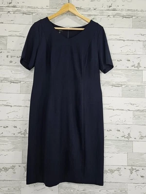 Vestido Vaina Talbots Ponte Tejido Azul Marino Mujer Petite 12 Manga Corta Foto 1 de 4