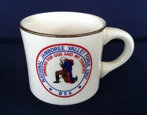 V. 1957 Boy Scout Mug Nat'l. Jamboree Valley Forge Onward for God & Country - Picture 1 of 2