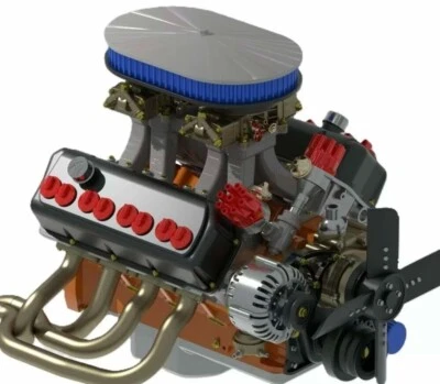 1/25 3D Resin Dodge Dual Plug 426 Engine/W Transmission Scale Model Kit Parts - Image 1 of 4