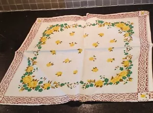 12 Vintage cream Floral cotton Dinner Napkins 41cmX41cm new Brown/yellow/green - Picture 1 of 8