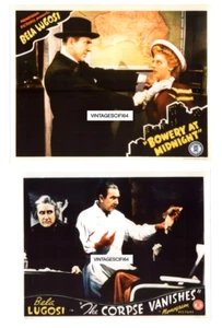 BELA LUGOSI LEICHE VERSCHWINDET & BOWERY UM MITTERNACHT FILM LOBBYKARTEN LOT (2) 11X14 - Bild 1 von 1