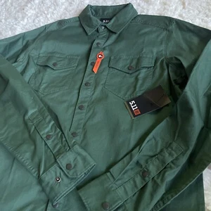 5.11 Shirt Mens S Green Tactical Snap Front Hunting Shooting Rapid Entry Work - Picture 1 of 12