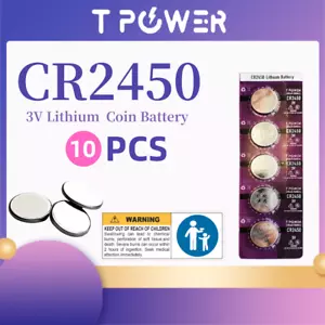 10X Tpower 3V CR2450 battery Lithium Coin Cell Button battery ECR2450 GPCR2450 - Picture 1 of 3