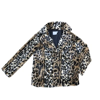 Abrigo Chaqueta Para Mujer ASOS Cheetah US 2 Vellón Difuso Sherpa Manga Larga Marrón Foto 1 de 4