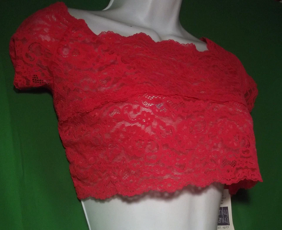 NUEVO HANKY PANKY 864931 TBRY ENCAJE TRANSPARENTE CROP TOP CAMISOLA L Foto 1 de 1