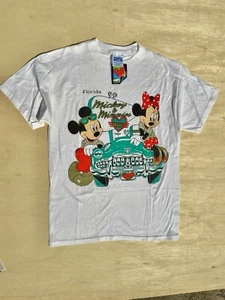 Vintage Disney Mickey Minnie AOP T-Shirt (New With Tags) - Picture 1 of 9