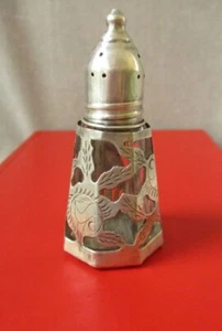 Vintage Taxco Sterling Silver Overlay Salt or Pepper Shaker Hand Made Signed - Picture 1 of 4