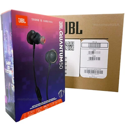 JBL Quantum 50 Headphone Earbuds High Performance JBLQUANTUM50BL 3.5mm Gaming HD - Image 1 of 4