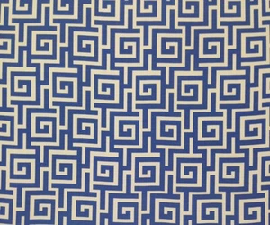 MILL CREEK OSKA SEA BLUE GREEK KEY OUTDOOR INDOOR FABRIC BY THE YARD 54"W - Picture 1 of 5
